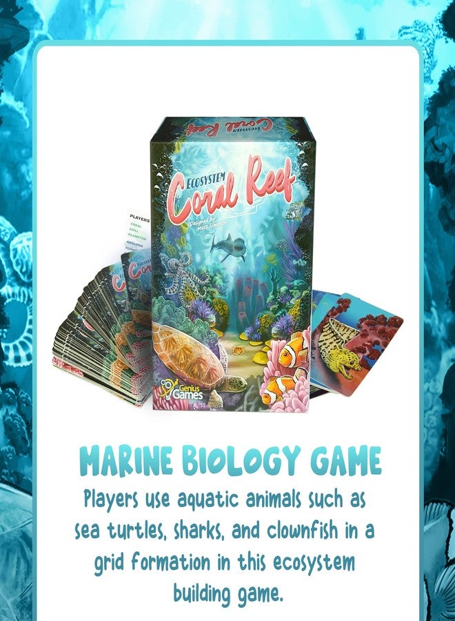 Genius Games Ecosystem: Coral Reef - A Mensa Recommended Family Card Game About Aquatic Animals, Their Habitats & Food Chain | A Light Educational Marine Biology Board Game for Kids and Families - Image 4